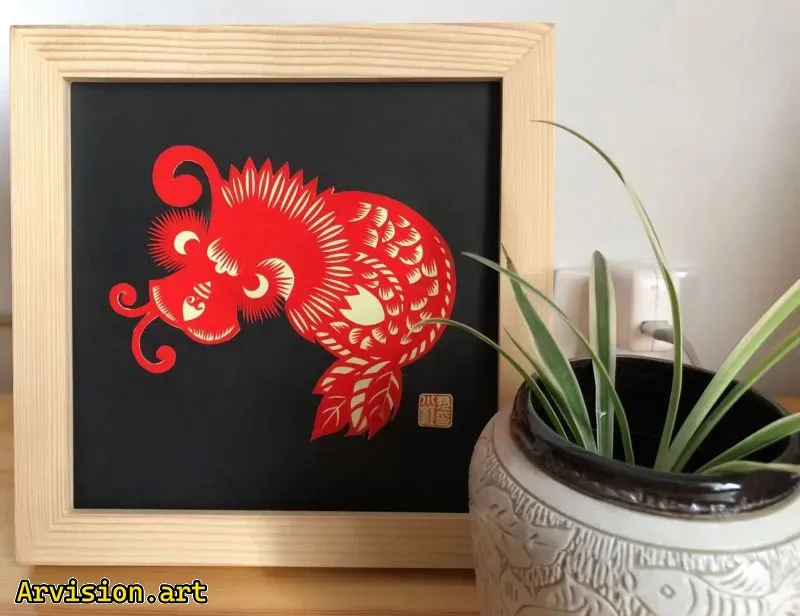 中国の切り絵十二支シリーズドラゴン