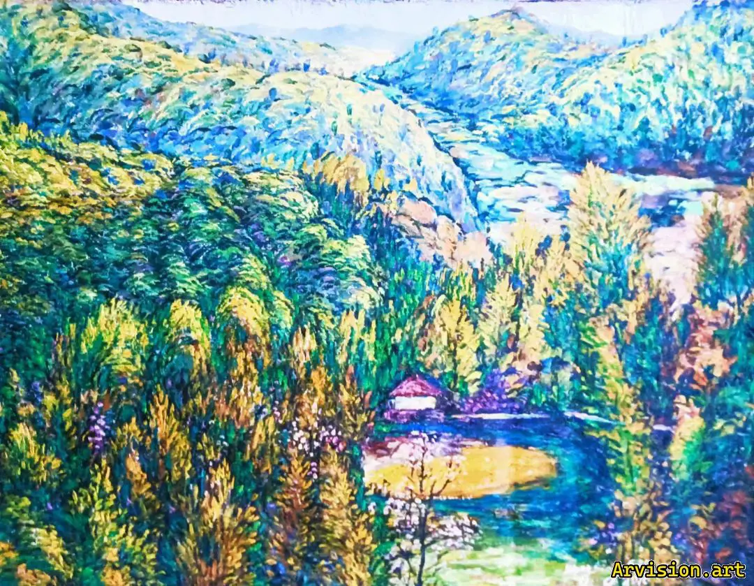 王琳油絵の美しい詩景